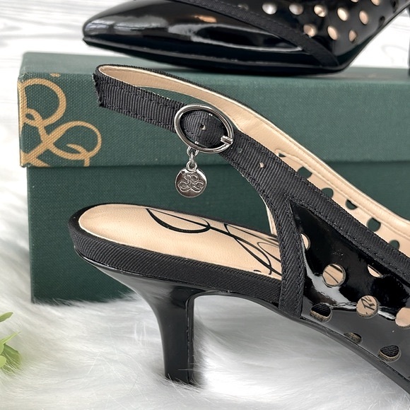 J.Renee “Adalyn” Patent Leather Kitten Heel Sling Backs - Picture 4 of 13